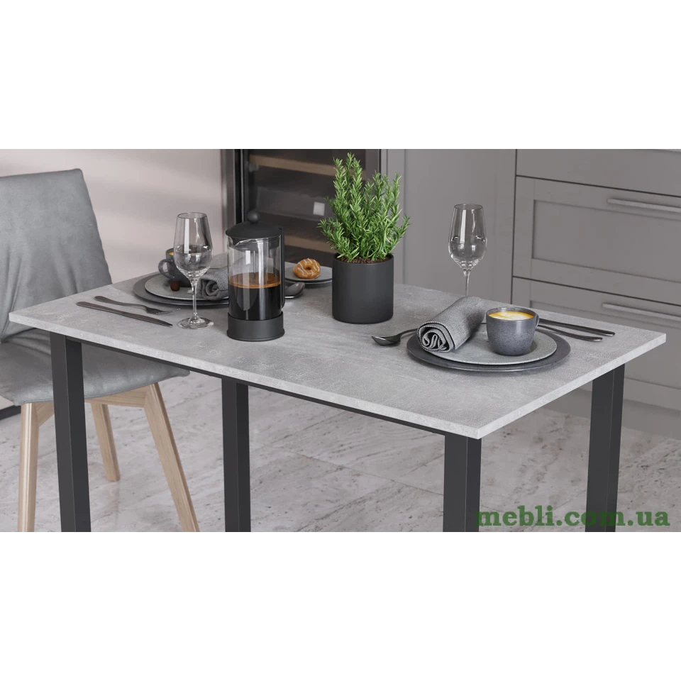 Стіл універсальний Knap Ferrum-decor 750x1400x700 Чорний метал ДСП Бетон