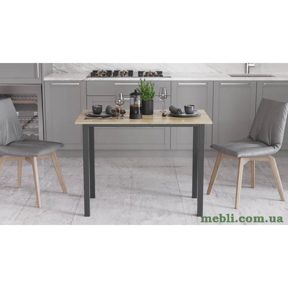 Стіл універсальний Knap Ferrum-decor 750x1400x700 Чорний метал ДСП Дуб Сонома