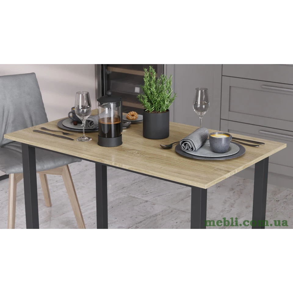 Стіл універсальний Knap Ferrum-decor 750x1400x700 Чорний метал ДСП Дуб Сонома