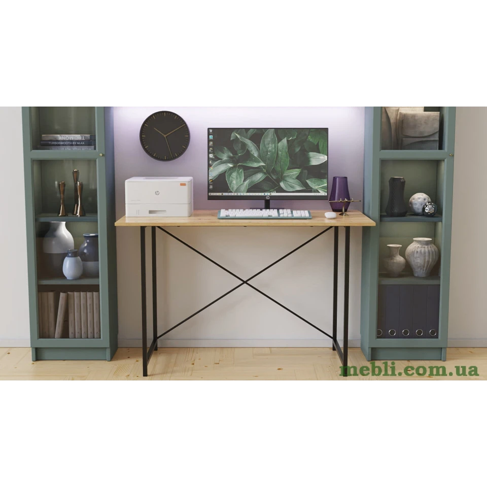 Стіл письмовий Line Лайт Ferrum-decor 750x1000x500 Чорний метал ДСП Дуб Артизан