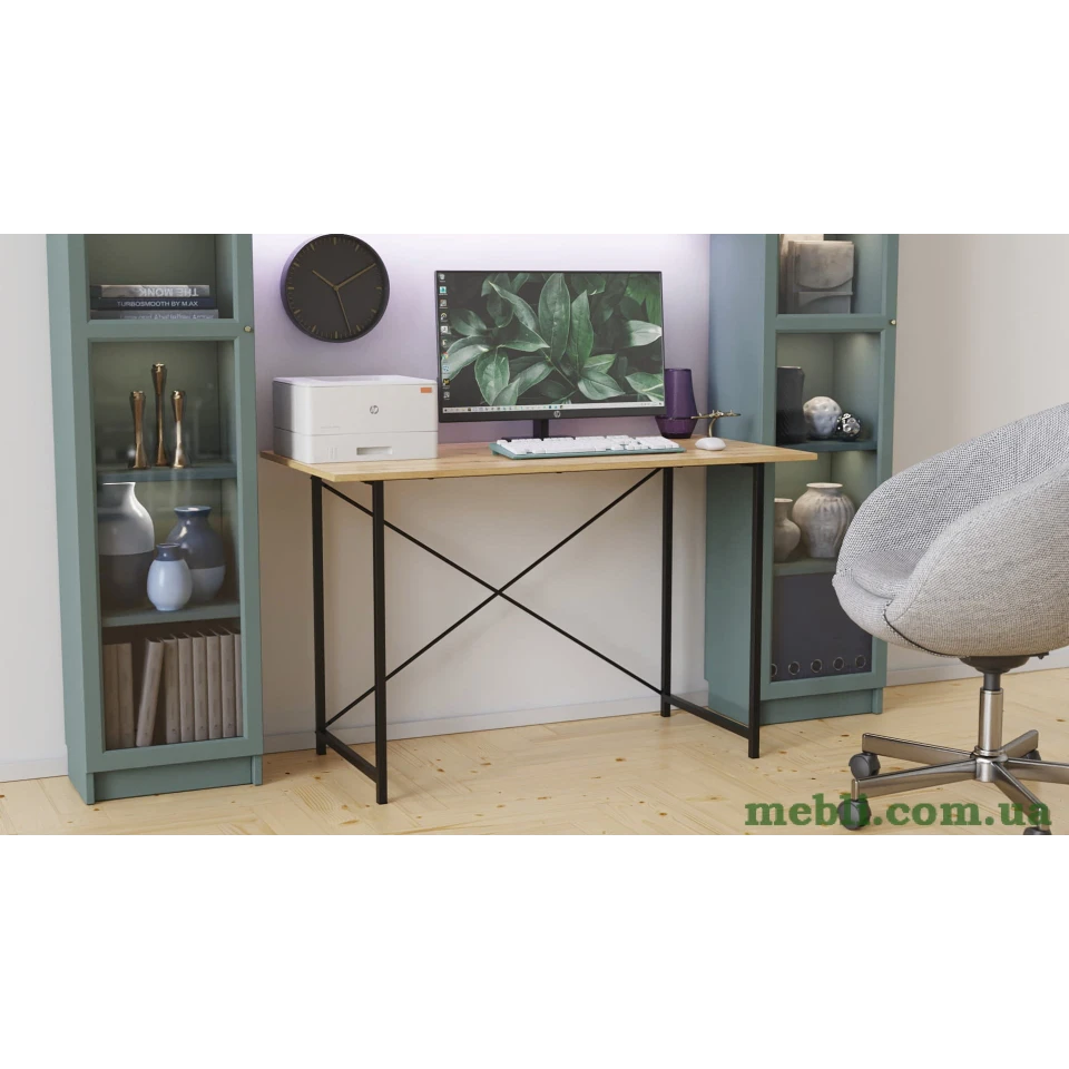 Стіл письмовий Line Лайт Ferrum-decor 750x1000x600 Чорний метал ДСП Дуб Артизан