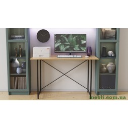 Стіл письмовий Line Лайт Ferrum-decor 750x1200x500 Чорний метал ДСП Дуб Артизан