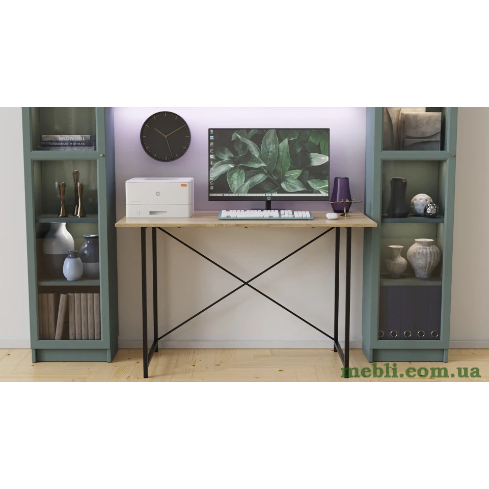 Стіл письмовий Line Лайт Ferrum-decor 750x1200x500 Чорний метал ДСП Дуб Сонома