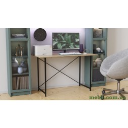 Стіл письмовий Line Лайт Ferrum-decor 750x1200x600 Чорний метал ДСП Дуб Сонома