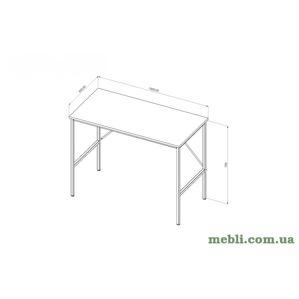 Стіл письмовий Line Тайм Ferrum-decor 750x1000x500 Чорний метал ДСП Венге Магія