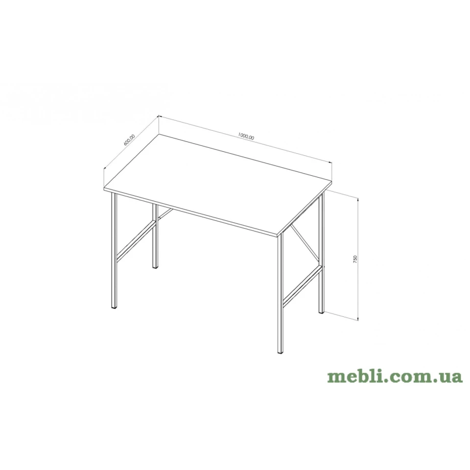 Стіл письмовий Line Тайм Ferrum-decor 750x1000x600 Чорний метал ДСП Венге Магія