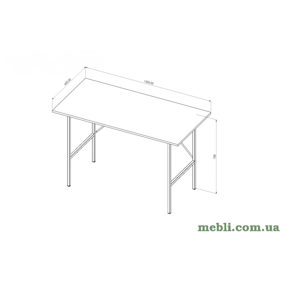 Стіл письмовий Line Тайм Ferrum-decor 750x1200x600 Чорний метал ДСП Венге Магія