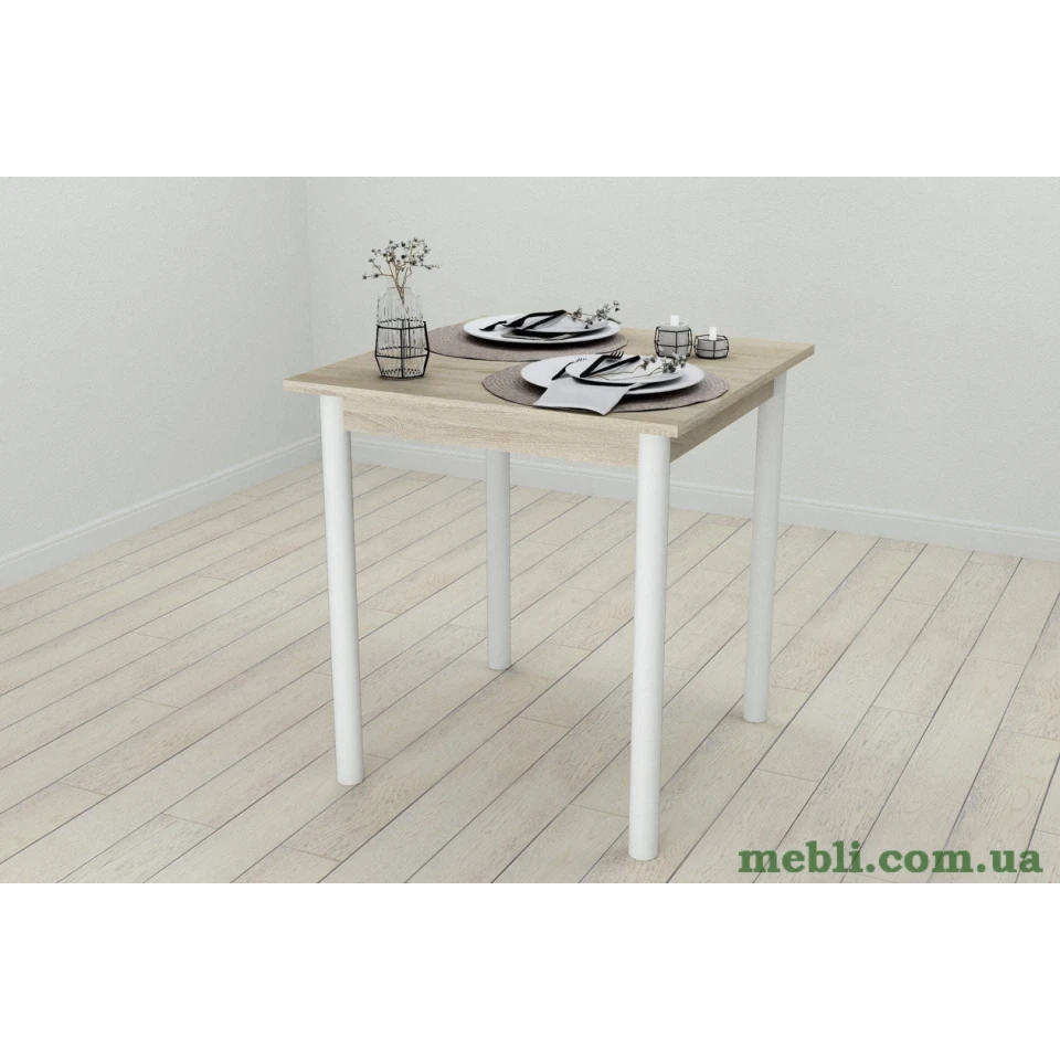 Кухонний стіл Ferrum-decor Агата 75x70x70 Білий ДСП Сонома 16мм