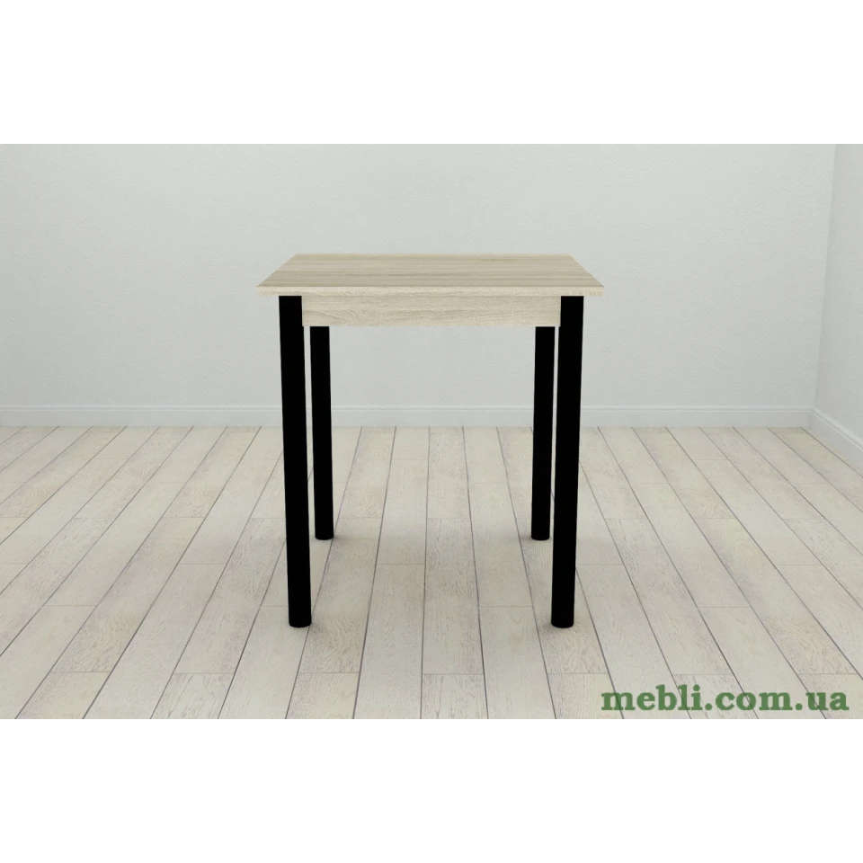 Кухонний стіл Ferrum-decor Агата 75x70x70 Чорний ДСП Сонома 16мм