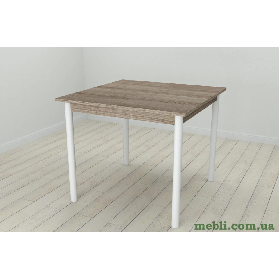 Кухонний стіл Ferrum-decor Агата 75x80x80 Білий ДСП Сонома Трюфель 16мм