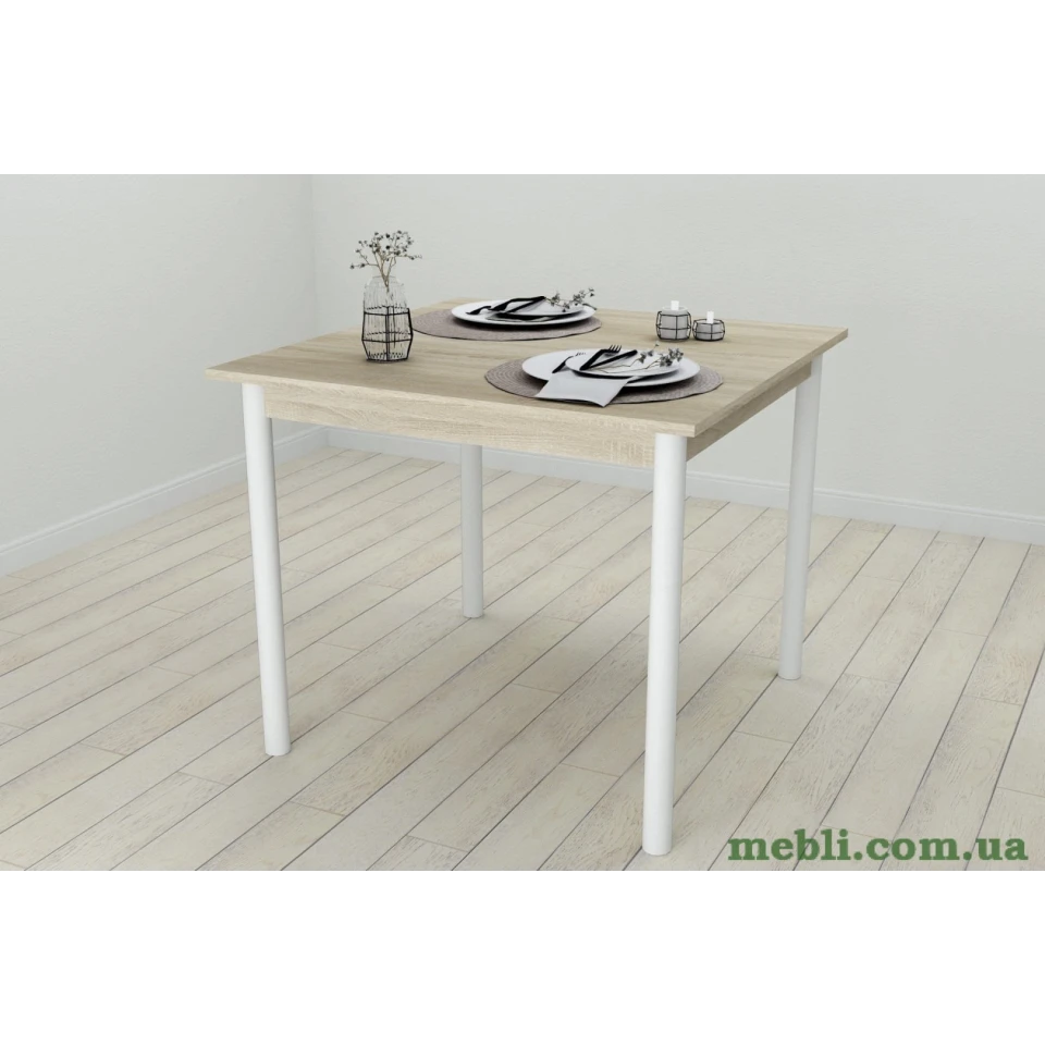 Кухонний стіл Ferrum-decor Агата 75x90x90 Білий ДСП Сонома 16мм