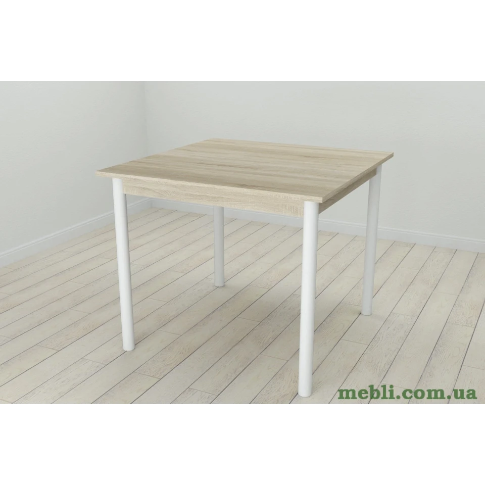 Кухонний стіл Ferrum-decor Агата 75x90x90 Білий ДСП Сонома 16мм