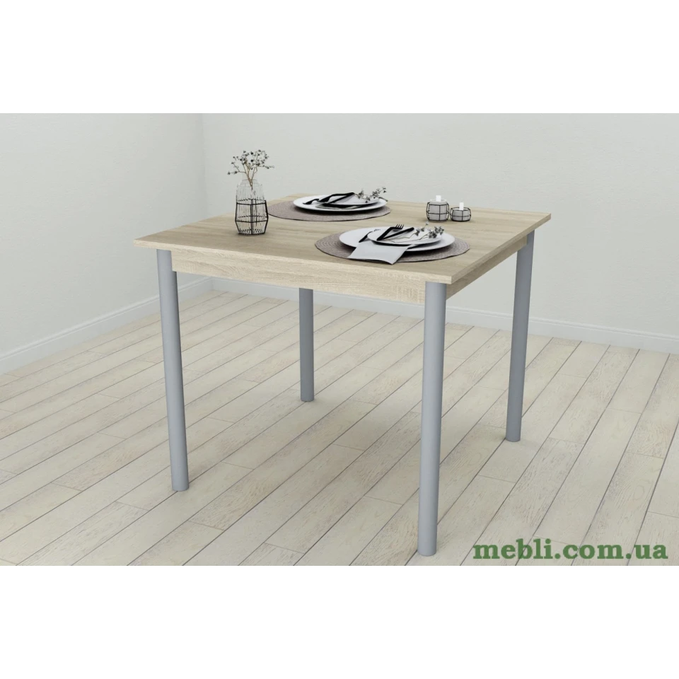Кухонний стіл Ferrum-decor Агата 75x90x90 Сірий ДСП Сонома 16мм
