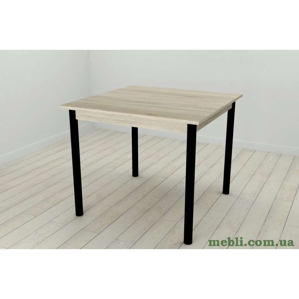 Кухонний стіл Ferrum-decor Агата 75x90x90 Чорний ДСП Сонома 16мм