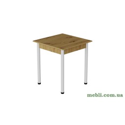 Стіл кухонний Ferrum-decor Агата 75x70x70 Білий ДСП Дуб Артизан 16мм