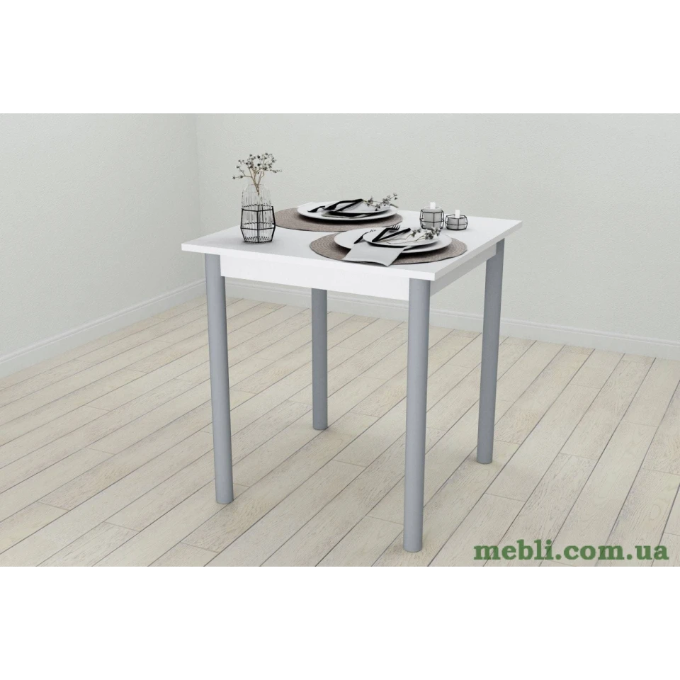 Стіл кухонний Ferrum-decor Агата 75x70x70 Сірий ДСП Біле 16мм