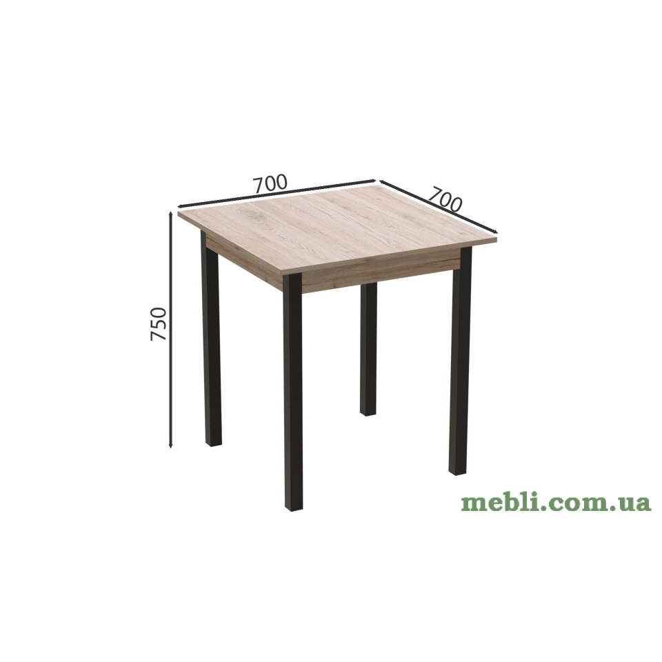 Стіл кухонний Ferrum-decor Агата 75x70x70 Чорний ДСП Сан-Марино 16мм