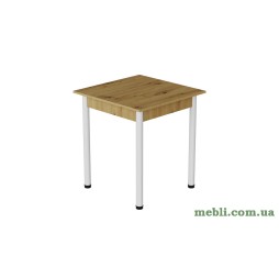 Стіл кухонний Ferrum-decor Агата 75x80x80 Білий ДСП Дуб Артизан 16мм