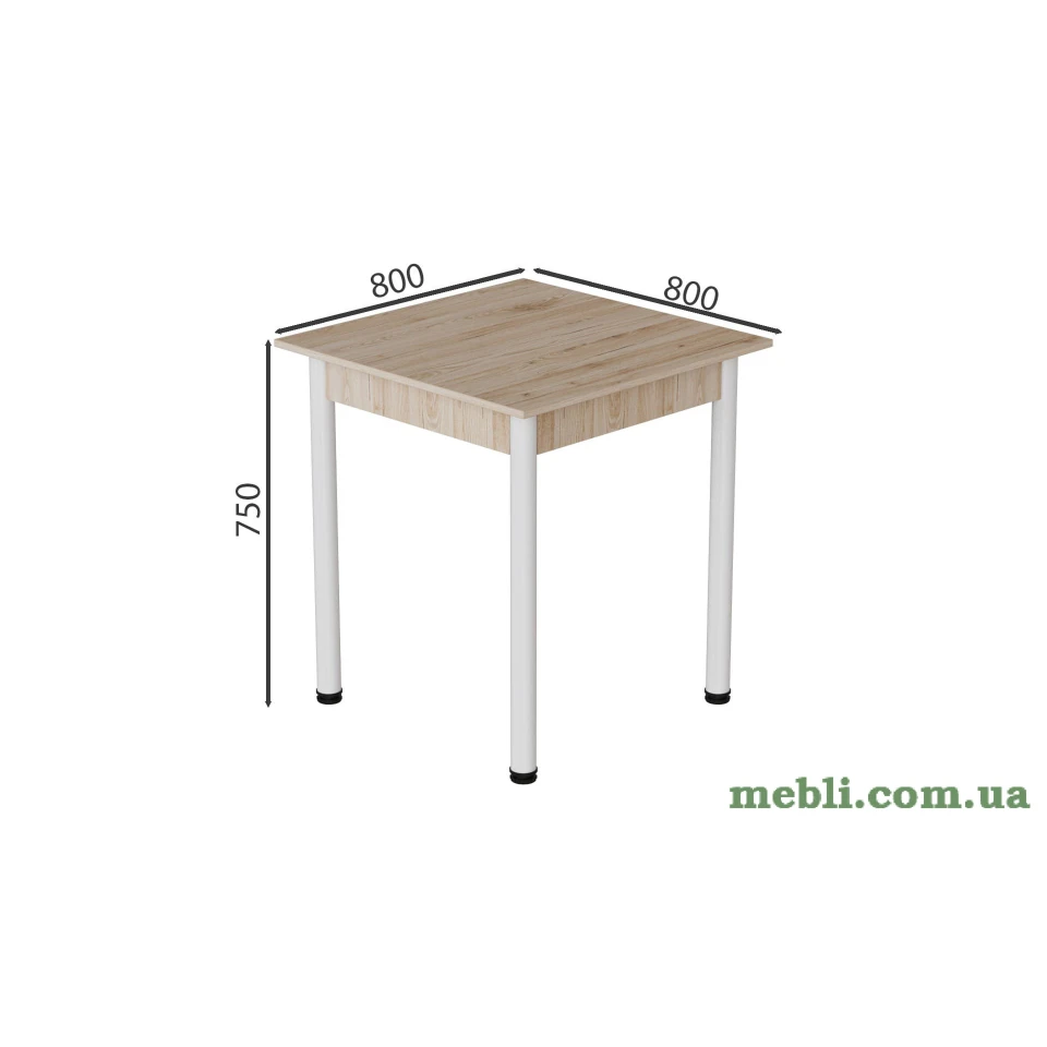 Стіл кухонний Ferrum-decor Агата 75x80x80 Білий ДСП Сан-Марино 16мм