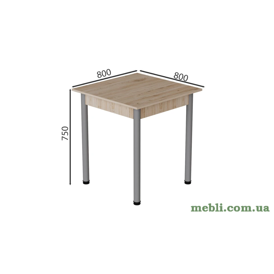 Стіл кухонний Ferrum-decor Агата 75x80x80 Сірий ДСП Сан-Марино 16мм