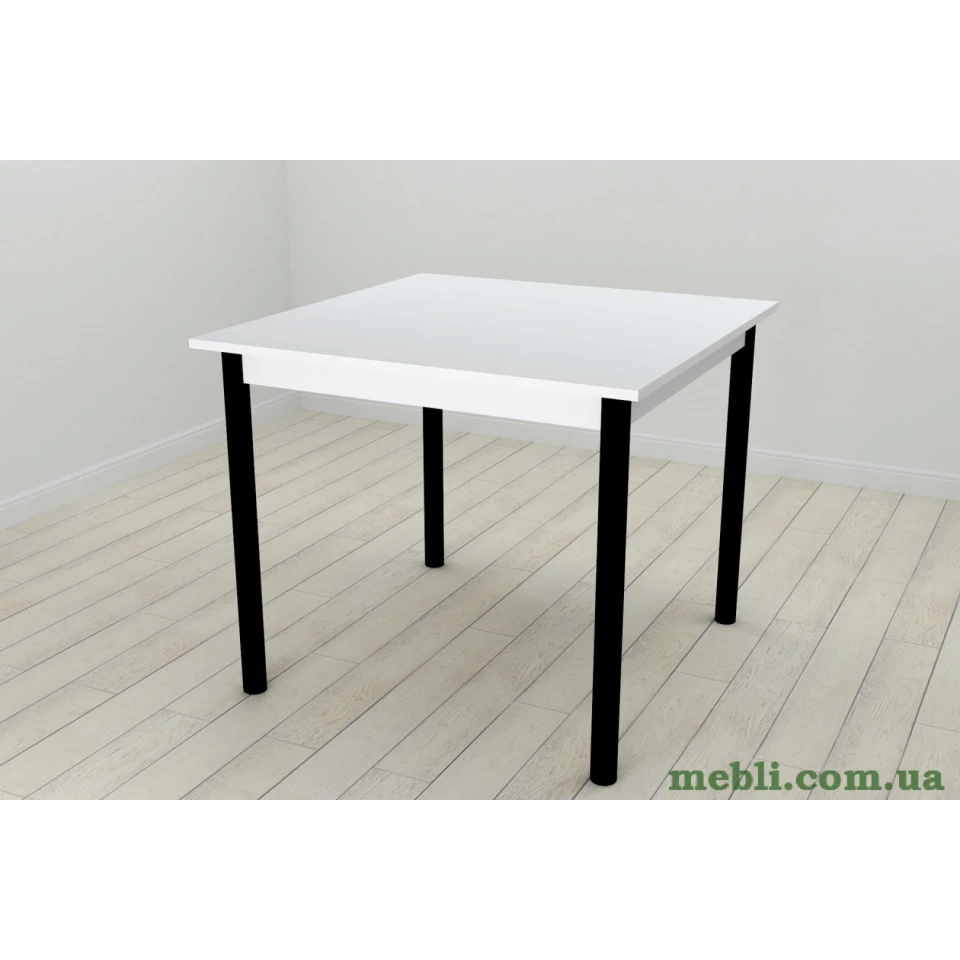 Стіл кухонний Ferrum-decor Агата 75x80x80 Чорний ДСП Біле 16мм