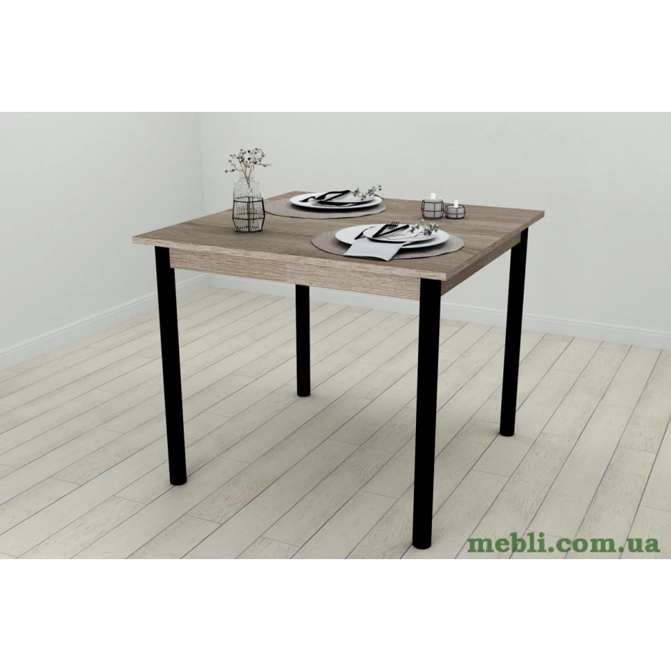 Стіл кухонний Ferrum-decor Агата 75x80x80 Чорний ДСП Сонома Трюфель 16мм