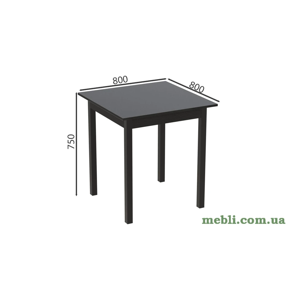 Стіл кухонний Ferrum-decor Агата 75x80x80 Чорний ДСП Сосна Кембра 16мм