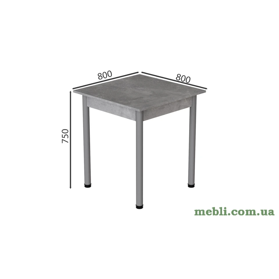 Стіл кухонний Ferrum-decor Агата 75x90x90 Сірий ДСП Бетон 16мм