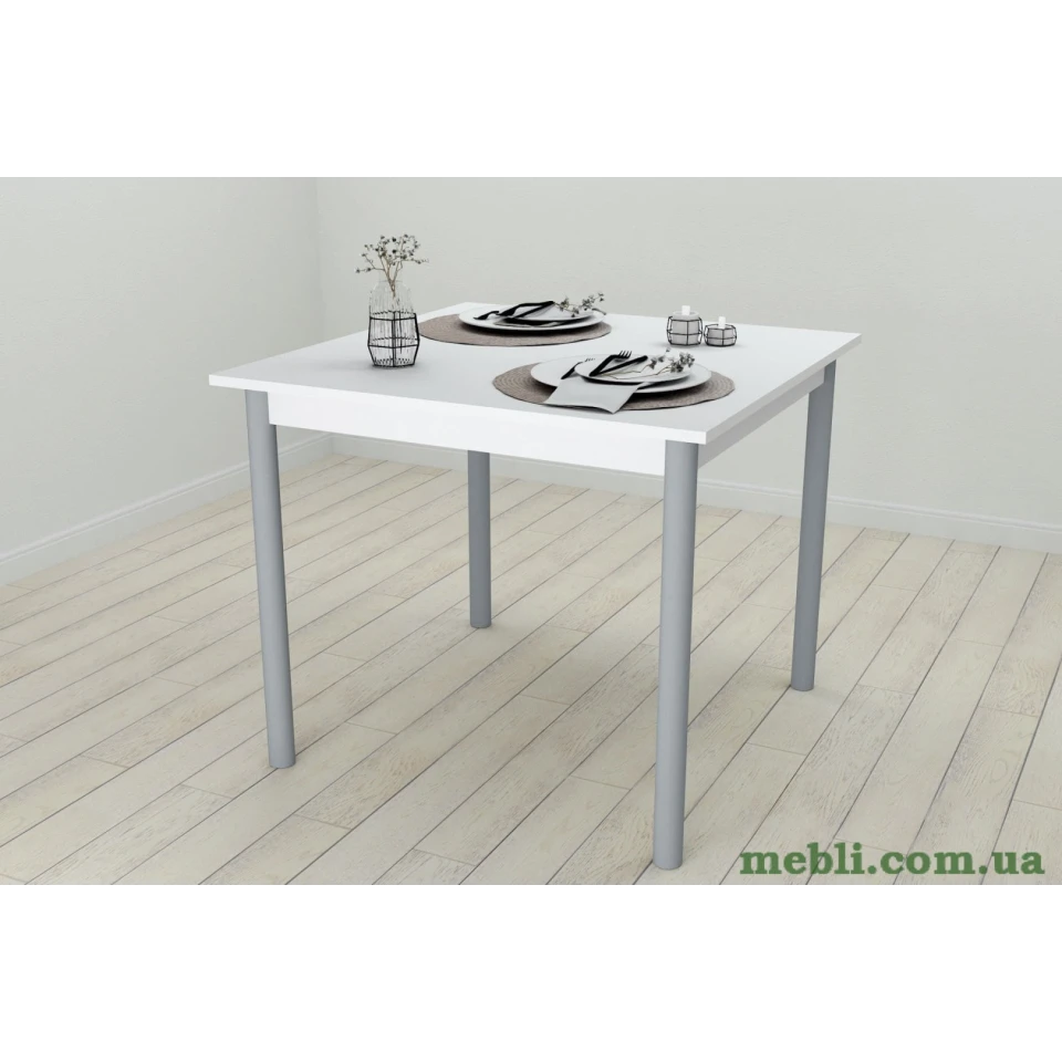 Стіл кухонний Ferrum-decor Агата 75x90x90 Сірий ДСП Біле 16мм