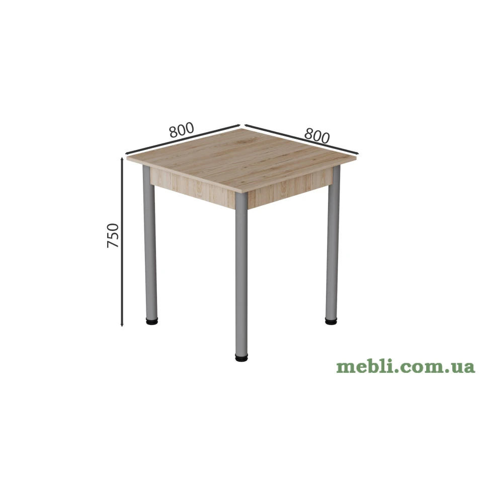 Стіл кухонний Ferrum-decor Агата 75x90x90 Сірий ДСП Сан-Марино 16мм