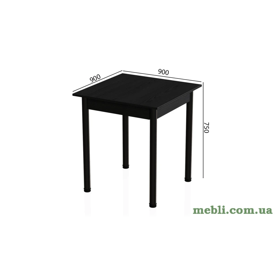Стіл кухонний Ferrum-decor Агата 75x90x90 Чорний ДСП Сосна Кембра 16мм