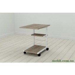 Стіл приставний Ferrum-decor Адан 62x40x60 метал Білий ДСП Дуб Дуб Сонома Трюфель 16мм