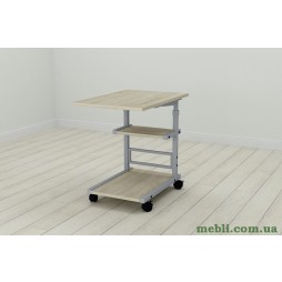 Стіл приставний Ferrum-decor Адан 62x40x60 метал Сірий ДСП Дуб Сонома 16мм