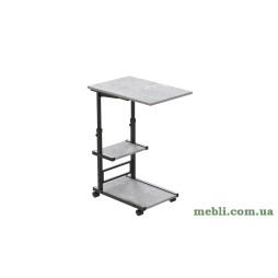 Стіл приставний Ferrum-decor Адан 62x40x60 метал Чорний ДСП Бетон 16мм