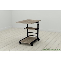 Стіл приставний Ferrum-decor Адан 62x40x60 метал Чорний ДСП Дуб Дуб Сонома Трюфель 16мм