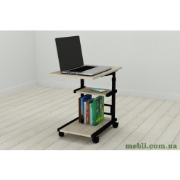 Стіл приставний Ferrum-decor Адан 62x40x60 метал Чорний ДСП Дуб Сонома 16мм