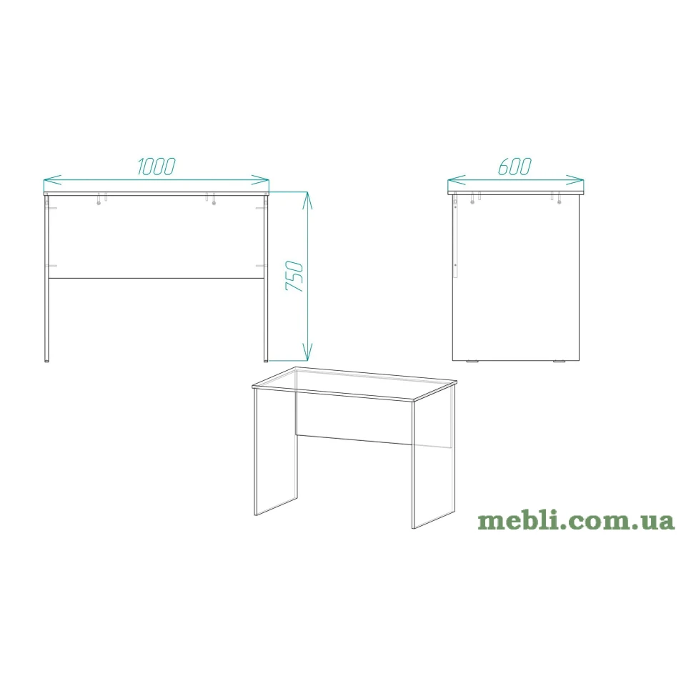Стіл комп'ютерний Алессандро Ferrum-decor 750x1000x600 ДСП Дуб Сонома Трюфель
