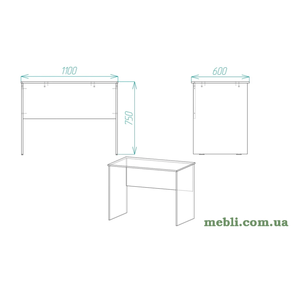 Стіл комп'ютерний Алессандро Ferrum-decor 750x1100x600 ДСП Дуб Сонома Трюфель