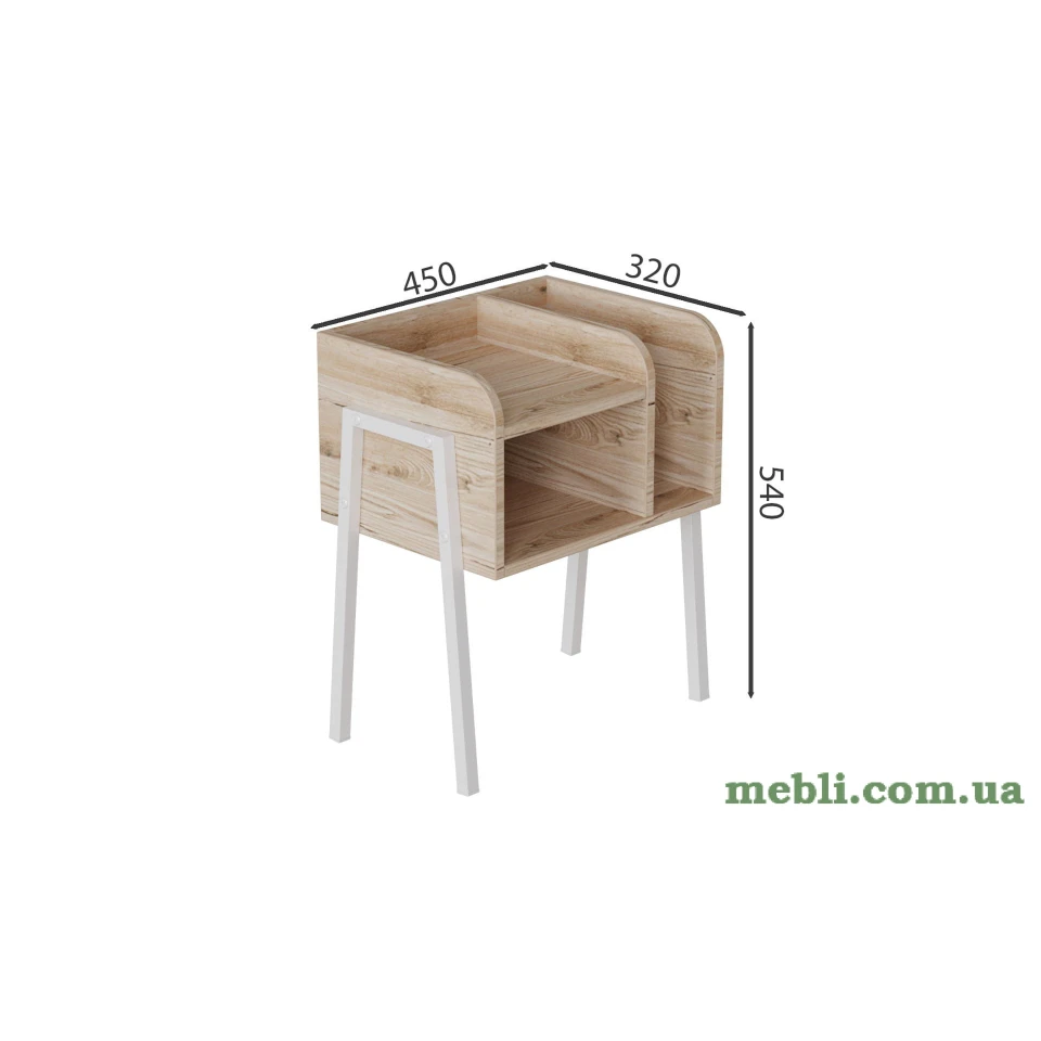 Тумба модульна Ferrum-decor Амелі 540x450x320 метал Білий ДСП Артизан