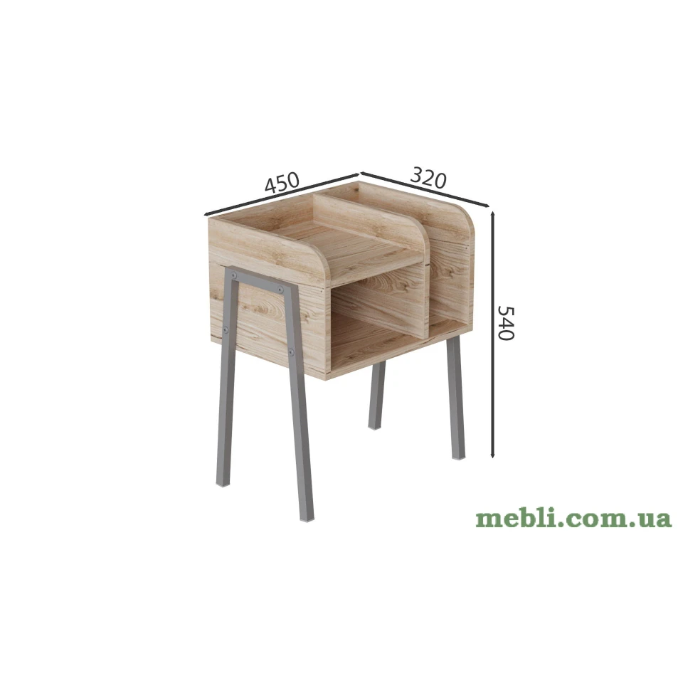 Тумба модульна Ferrum-decor Амелі 540x450x320 метал Сірий ДСП Артизан