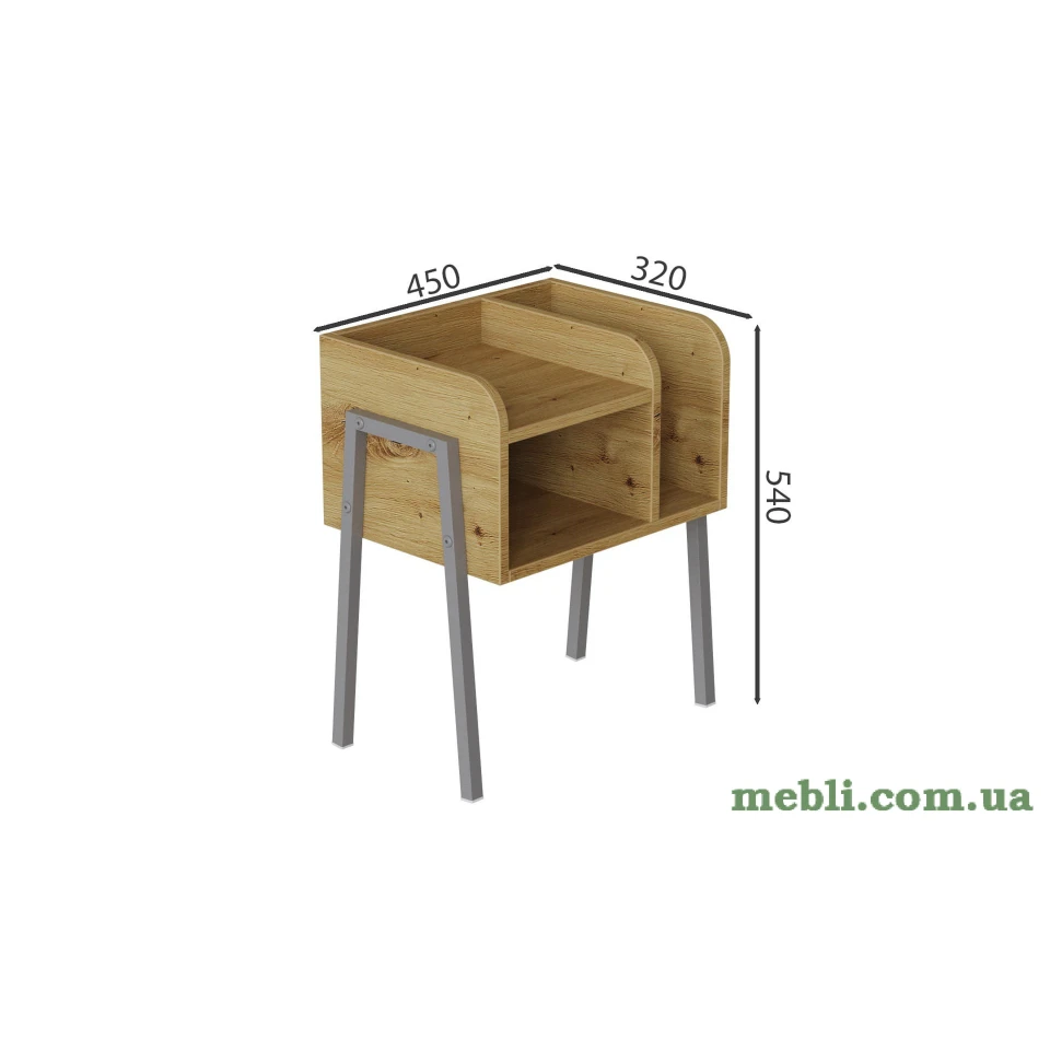 Тумба модульна Ferrum-decor Амелі 540x450x320 метал Сірий ДСП Дуб Артизан
