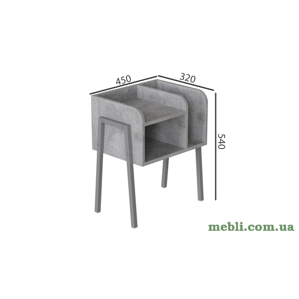 Тумба модульна Ferrum-decor Амелі 540x450x320 сірий ДСП Бетон