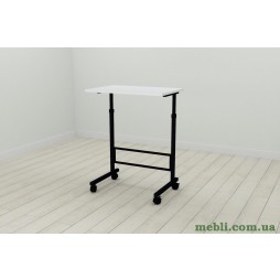 Стіл приставний Ferrum-decor Аміго 62x60x40 метал Чорний ДСП Білий 16мм