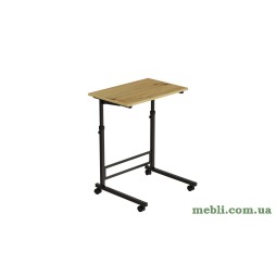 Стіл приставний Ferrum-decor Аміго 62x60x40 метал Чорний ДСП Дуб Артізан 16мм