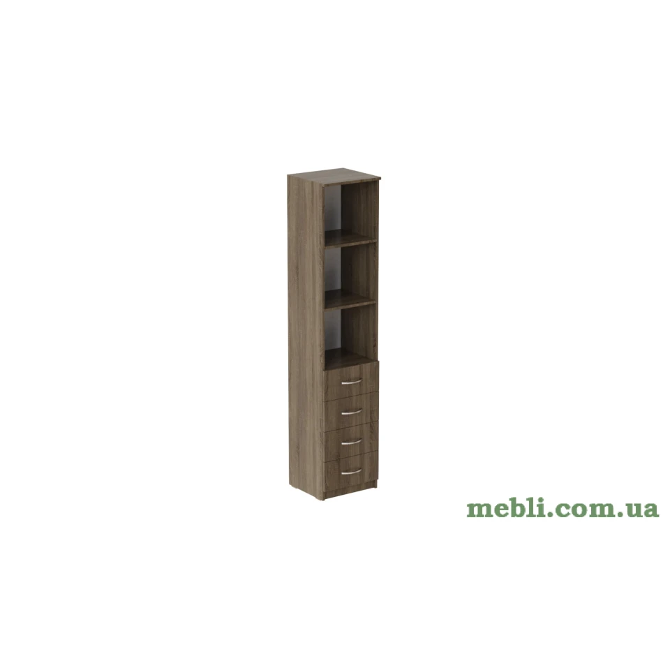 Пенал Анжело Ferrum-decor на 3 полиці з 4 ящиками 1900x400x380 ДСП Дуб Сонома Трюфель