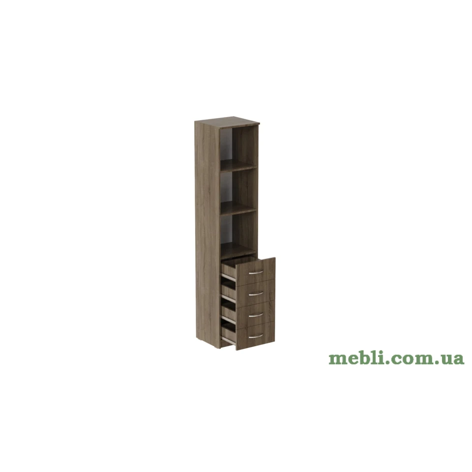 Пенал Анжело Ferrum-decor на 3 полиці з 4 ящиками 1900x400x380 ДСП Дуб Сонома Трюфель