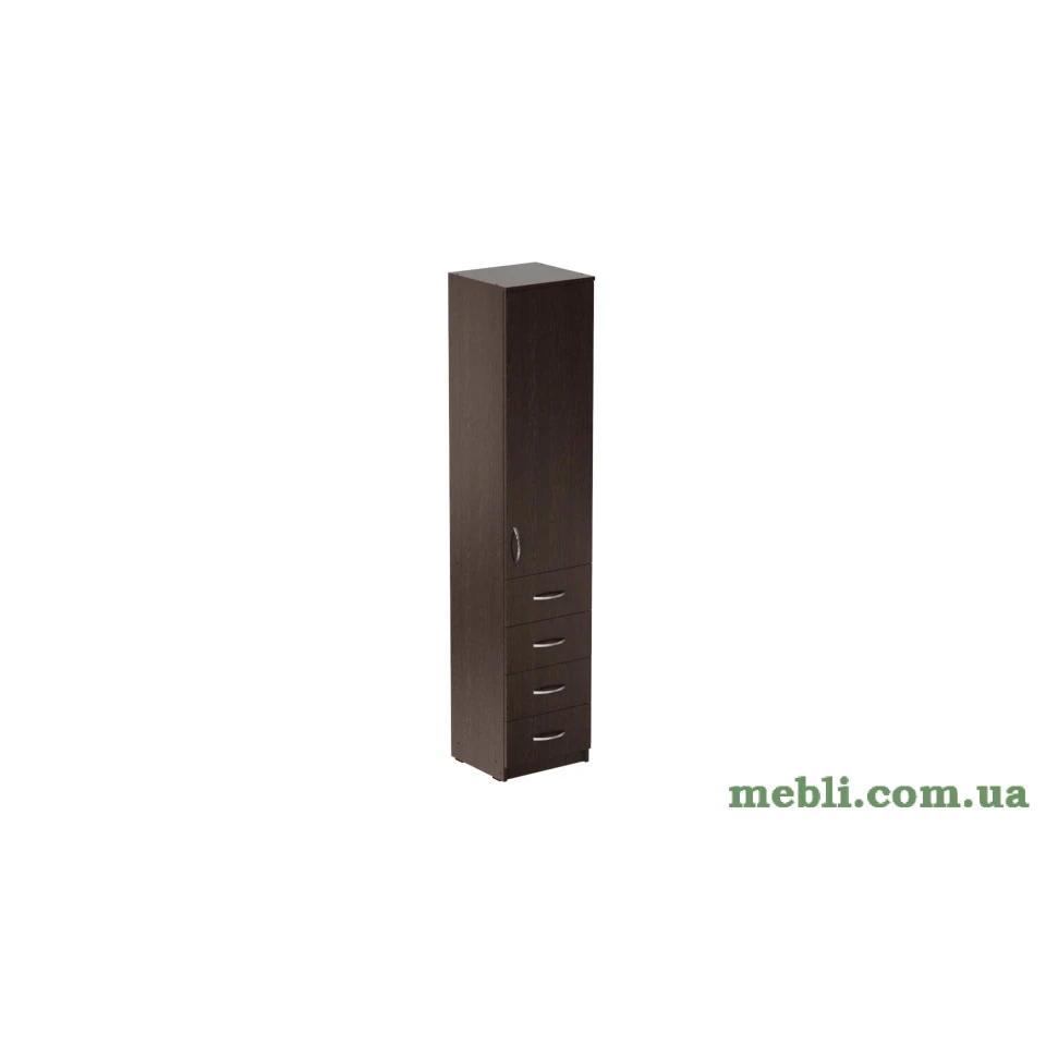 Пенал Анжело Ferrum-decor на 3 полиці з дверима та 4 ящиками 1900x400x380 ДСП Венге Магія