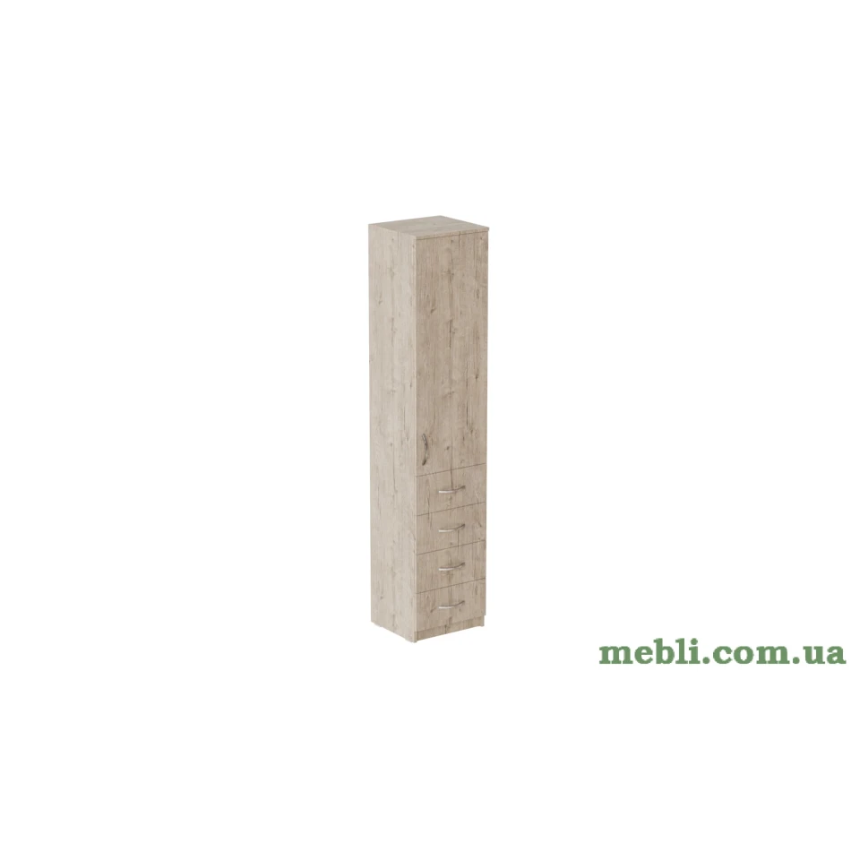Пенал Анжело Ferrum-decor на 3 полиці з дверима та 4 ящиками 1900x400x380 ДСП Дуб Артизан