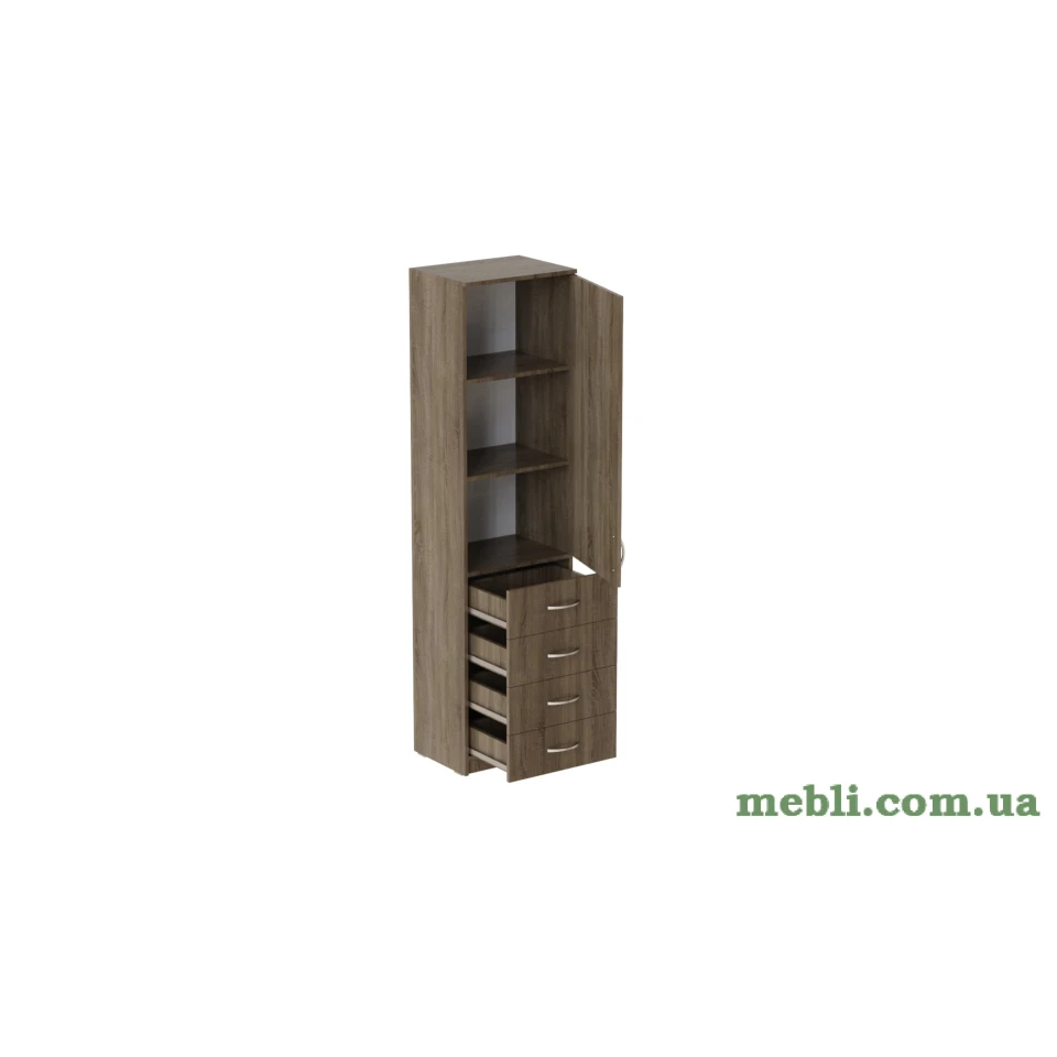 Пенал Анжело Ferrum-decor на 3 полиці з дверима та 4 ящиками 1900x500x380 ДСП Дуб Сонома Трюфель