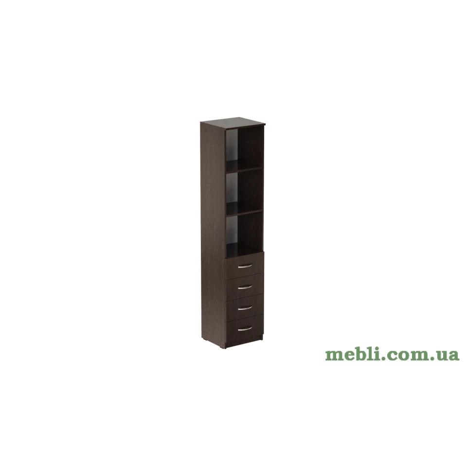 Пенал Анжело Ferrum-decor на 3 полиці із 4 ящиками 1900x400x380 ДСП Венге Магія